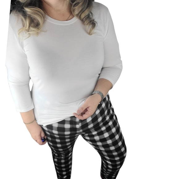 ASOS Curve Black and White Checkered Skinny Pants - Picture 1 of 13